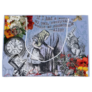 Grand Sac Cadeau Alice rideau absurdité merveilleux classique