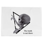 Grand Sac Cadeau Alien gris, la vérité est là (Dos)