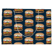 Grand Sac Cadeau Alimentation Fromage à thème BBQ Hamburger grillé  (Dos)