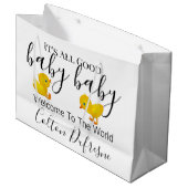 Grand Sac Cadeau "All Good Baby Baby" Bébé personnalisé (Devant Angle)