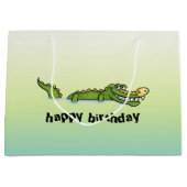 Grand Sac Cadeau Alligator de joyeux anniversaire (Devant)