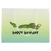 Grand Sac Cadeau Alligator de joyeux anniversaire (Dos)