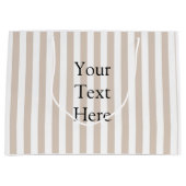 Grand Sac Cadeau Almond & White Stripes  (Devant)