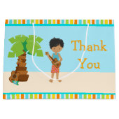 Grand Sac Cadeau Aloha Africain Américain Boy Merci (Devant)