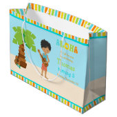 Grand Sac Cadeau Aloha Africain Américain Boy Merci (Dos Angle)
