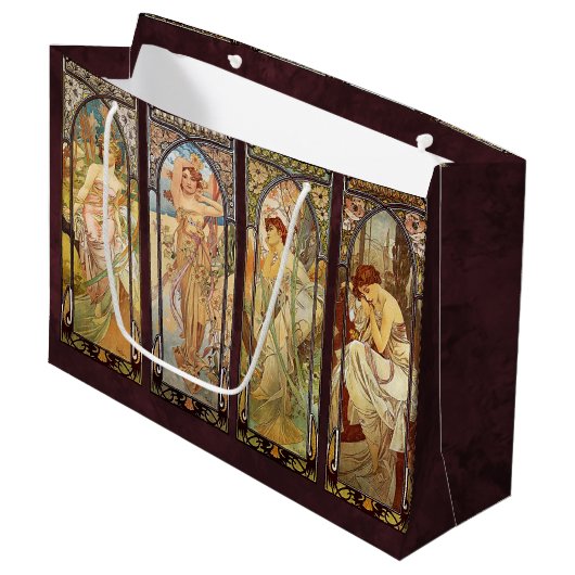 Grand Sac Cadeau Alphonse Mucha, Le Temps du Jour (Devant Angle)