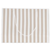 Grand Sac Cadeau Amande & Rayures Blanches (Dos)