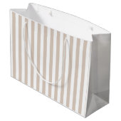 Grand Sac Cadeau Amande & Rayures Blanches (Dos Angle)