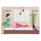 Grand Sac Cadeau Amateurs de spa cool ajouter du texte (Devant)