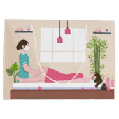 Grand Sac Cadeau Amateurs de spa cool ajouter du texte (Dos)