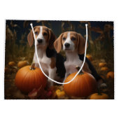 Grand Sac Cadeau American Anglais Foxhound Puppy Automne Delight (Dos)