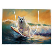 Grand Sac Cadeau American Eskimo Beach Surf Peinture (Dos)