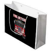 Grand Sac Cadeau American Fire Secourt Firefighter Département Cami (Devant Angle)