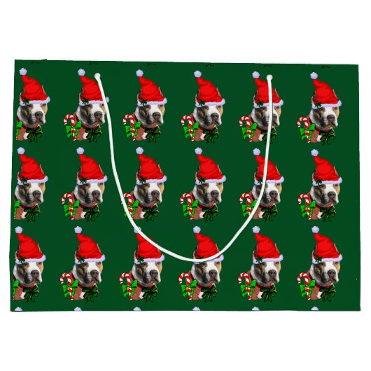 Grand Sac Cadeau American Pit Bull Terrier Noël (Dos)