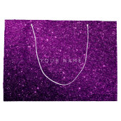 Grand Sac Cadeau Améthyste Plum blanc violet Parties scintillant Fa (Dos)