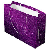Grand Sac Cadeau Améthyste Plum blanc violet Parties scintillant Fa (Dos Angle)