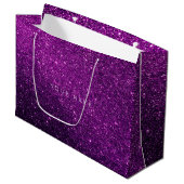 Grand Sac Cadeau Améthyste Plum blanc violet Parties scintillant Fa (Devant Angle)