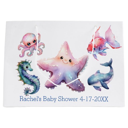 Grand Sac Cadeau Amis aquatiques (Devant)