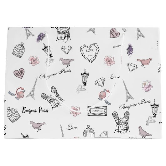 Grand Sac Cadeau Amour à Peris Bohemian Chic Floral Boho Girl (Devant)