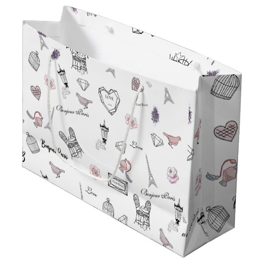 Grand Sac Cadeau Amour à Peris Bohemian Chic Floral Boho Girl (Devant Angle)