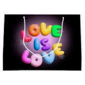 Grand Sac Cadeau Amour en 3D (Devant)