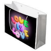 Grand Sac Cadeau Amour en 3D (Devant Angle)