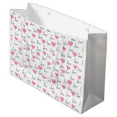 Grand Sac Cadeau Amour et Coeurs roses (Devant Angle)