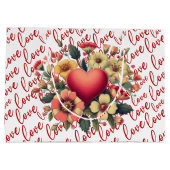 Grand Sac Cadeau Amour Et Fleurs Valentine (Dos)