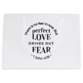 Grand Sac Cadeau Amour Éternel - 1 Jean 4:18 Citation Écriture Art (Devant)