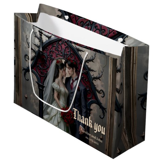 Grand Sac Cadeau Amour Éternel Gothique (Devant Angle)
