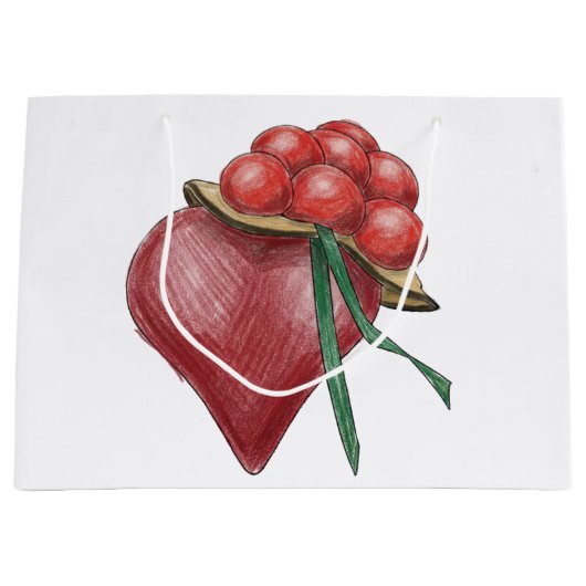 Grand Sac Cadeau Amour noir (Devant)