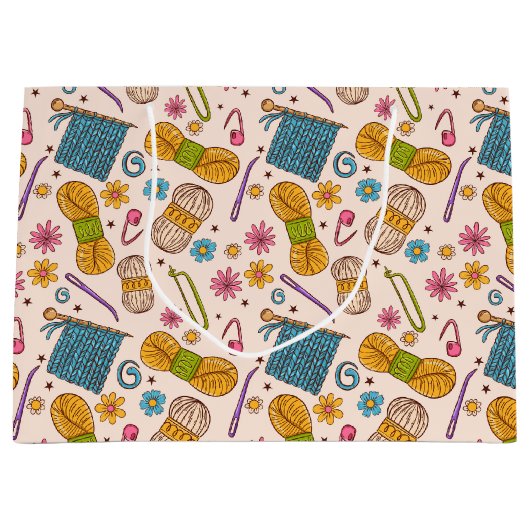 Grand Sac Cadeau Amour tricot (Devant)