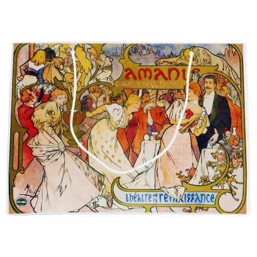 Grand Sac Cadeau Amoureux, Alphonse Mucha (Devant)