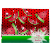Grand Sac Cadeau Amusant Visage Watermelon Anniversaire de l'enfant (Dos)