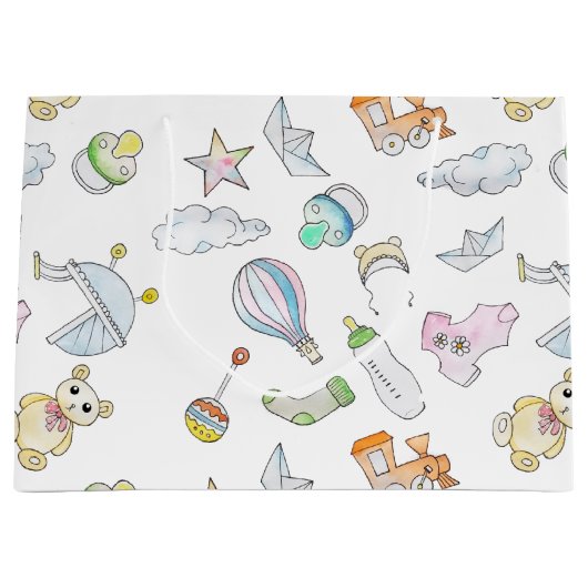 Grand Sac Cadeau Amusants bébés choses (Devant)