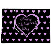 Grand Sac Cadeau Amusants et Flirty Coeurs roses Saint Valentin (Devant)