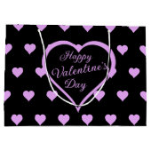 Grand Sac Cadeau Amusants et Flirty Coeurs roses Saint Valentin (Dos)