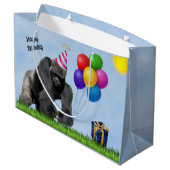 Grand Sac Cadeau Amusants Gorille Anniversaire Grand Cadeau (Dos Angle)