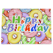 Grand Sac Cadeau Amusants Pastel Donuts colorés Anniversaire (Devant)