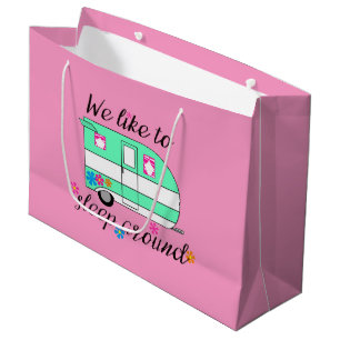Grand Sac Cadeau Amusement Camper / "Nous Aimons Dormir Autour"