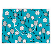 Grand Sac Cadeau Amusement de bleu de tennis (Devant)