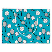 Grand Sac Cadeau Amusement de bleu de tennis (Dos)