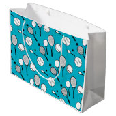 Grand Sac Cadeau Amusement de bleu de tennis (Dos Angle)