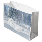 Grand Sac Cadeau Amusement de neige - ours blanc CUB (Dos Angle)