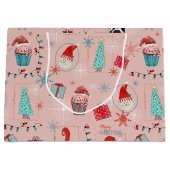 Grand Sac Cadeau Amusement de Noël (Devant)