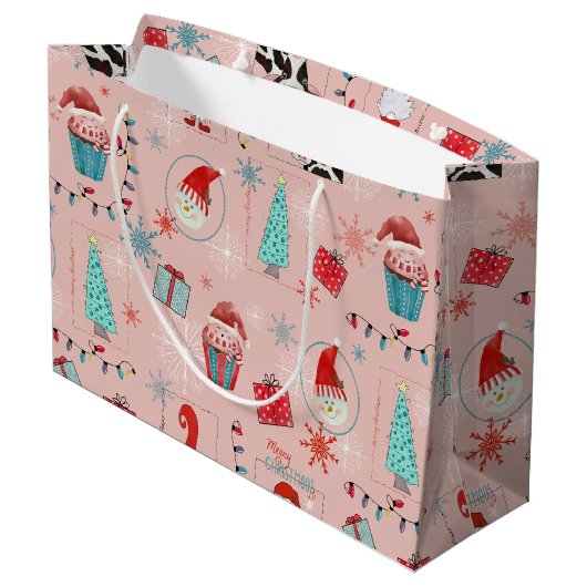 Grand Sac Cadeau Amusement de Noël (Dos Angle)