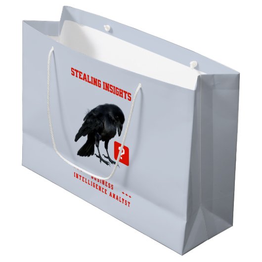 Grand Sac Cadeau Analyste en intelligence d'affaires Crow (Devant Angle)