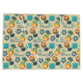 Grand Sac Cadeau Ananas hawaïen et Hibiscus 3 (Dos)