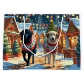 Grand Sac Cadeau Anatolian Shepherd Dogs Christmas Snow Holiday (Devant)