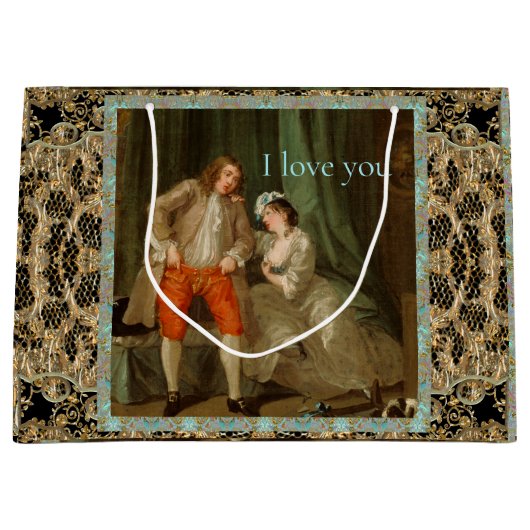 Grand Sac Cadeau Ancien Monde Romantique Élégant Toutes Les Occasio (Devant)